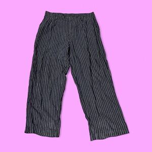 Navy & White Stripped Flowy Pants